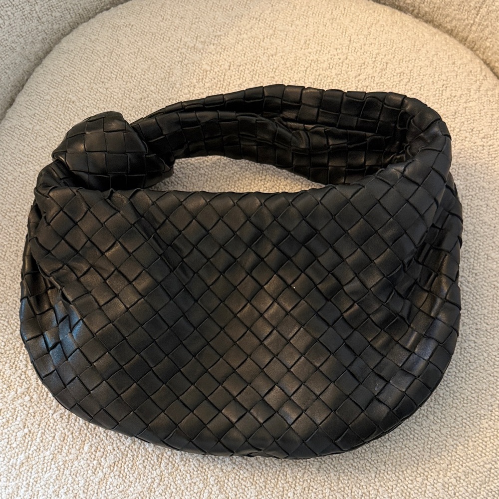 Bottega Veneta Black Woven Shoulder Bag